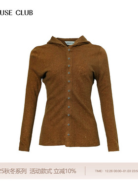 REFUSE CLUB 25秋冬新款羊毛连帽开衫长袖显瘦