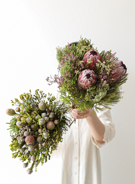 进口花束南非新娘公主鲜花松果桌面装饰礼物家用插花花期长妇女节