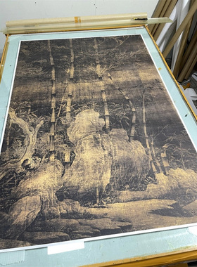 五代徐熙雪竹图微喷复制国画临摹学习素材99.2x151.1cm原大画芯