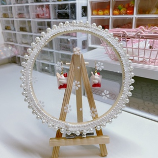 【草莓圣代】兔子跺跺原创手工耳环食玩冰淇淋少女心小众耳饰