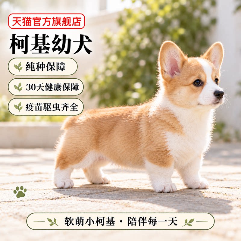 幼崽小家养不掉毛威尔士狗狗