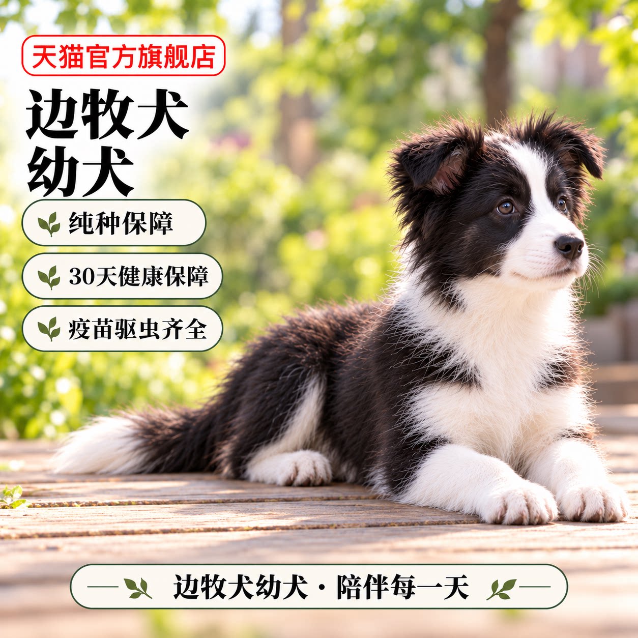 纯种边牧幼犬宠物犬活物帅气陨石黑白色可爱真狗看家狗崽活体网红