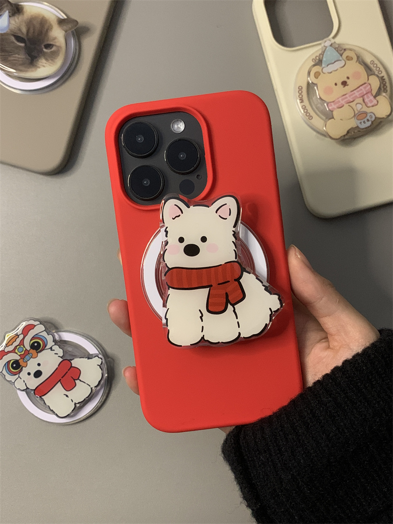 LYBH新年红简约西高地磁吸壳适用iPhone14ProMax新款液态硅胶15手机壳13pro苹果13/12/磁吸13p全包防摔保护套