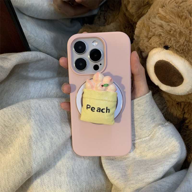 LYBH浅粉液态硅胶立体水蜜桃磁吸支架适用苹果15promax手机壳16p新款iPhone16Plus全包14Pro防摔15硬13男女12,3C数码配件,手机保护套/壳,淘宝优惠券,粉丝福利购,淘宝优惠卷