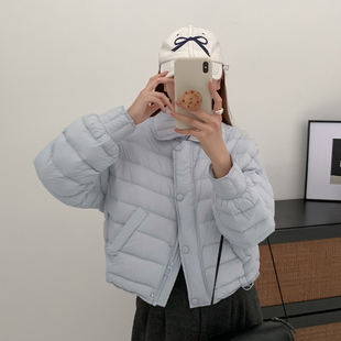 外套潮 显瘦百搭翻领百搭甜美冬季 韩国原版 90绒子羽绒服2025年新款