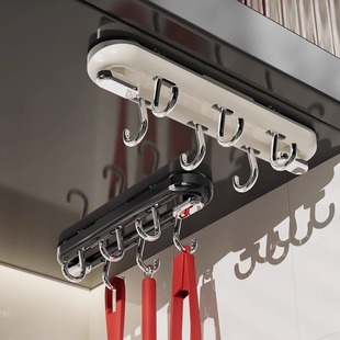 连排吸盘挂钩厨房橱柜下挂勾吊钩悬挂式免打孔吊柜挂勺子铲子挂架