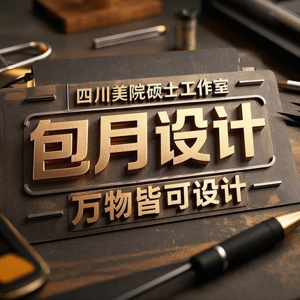 包月设计平面海报包装详情页画册排版ps广告封面店铺装修做图美工