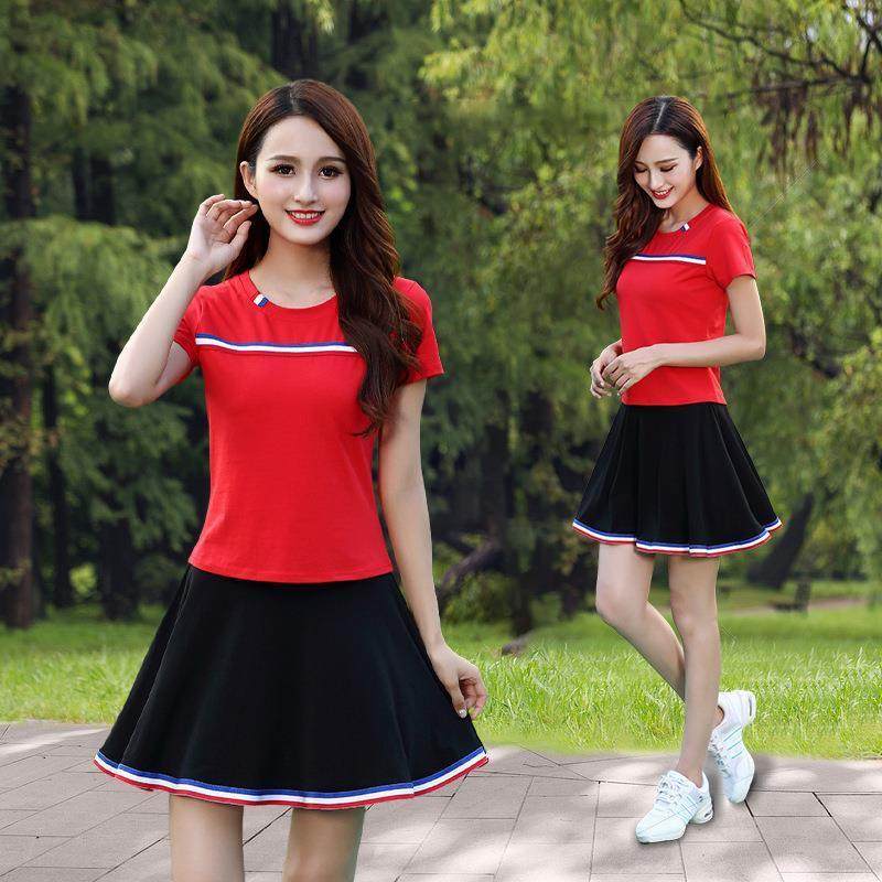 杨丽萍广场舞服装新款套装曳步舞健身休闲运动跳舞衣服装短袖女夏