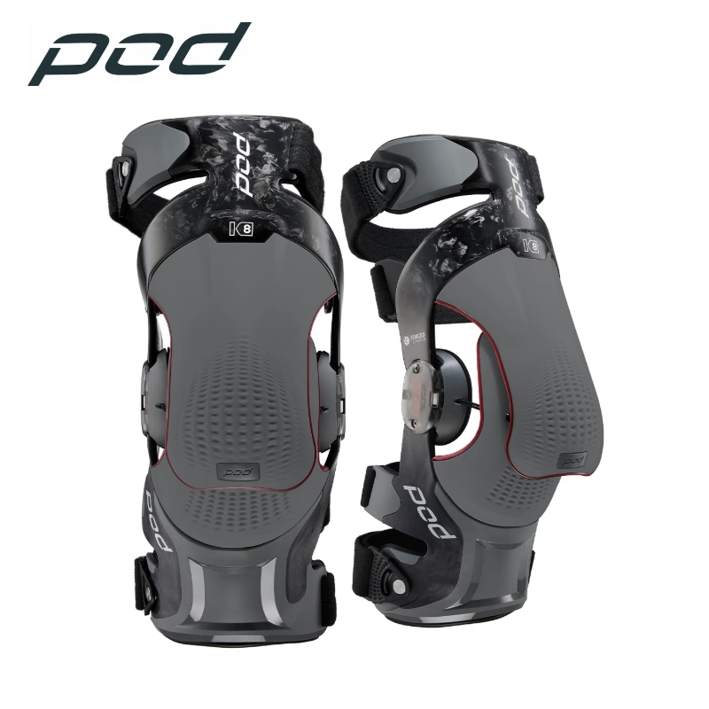 新款pod机械腿越野摩托车碳纤维护膝活动轴护腿防扭支架滑雪男K8