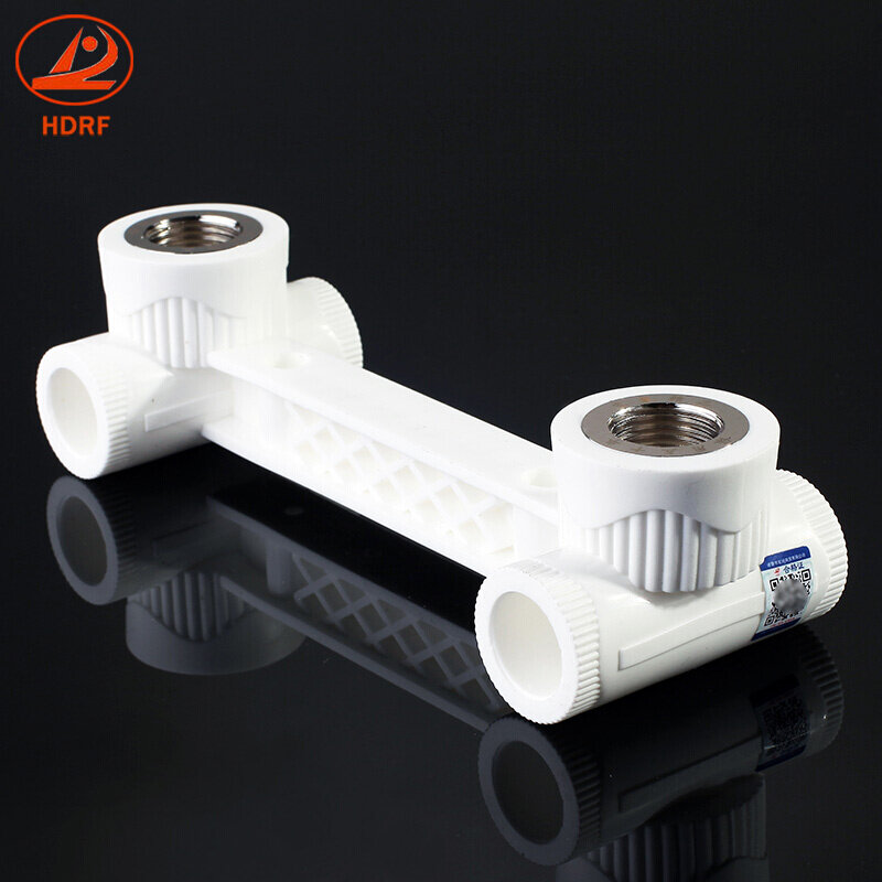 HDRF PPR双联弯头连体三通双联直接 加厚ppr水管水暖管件接头配件