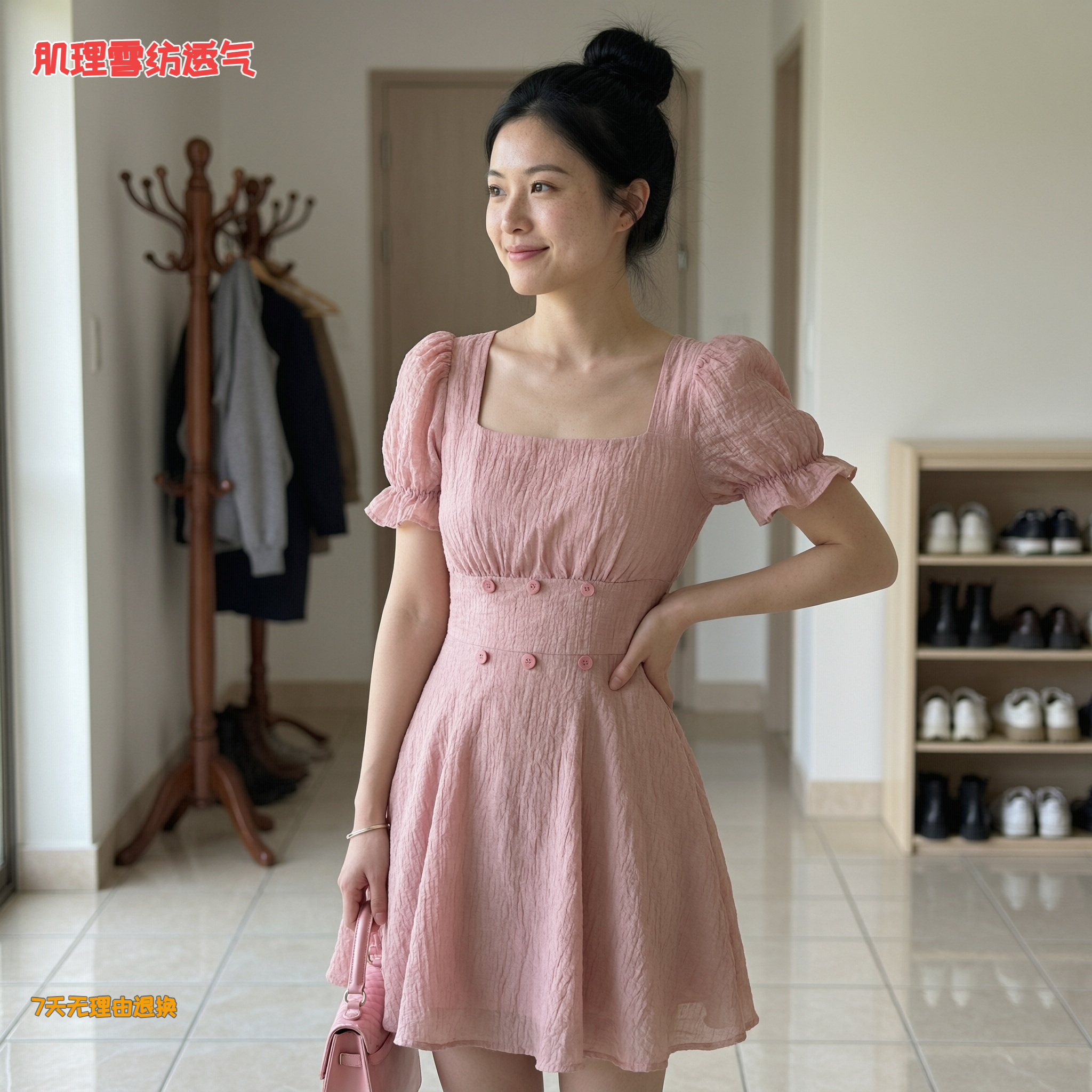 2026夏季新款法式轻奢背心绝美小个子女生收腰a字裙连衣裙D7033