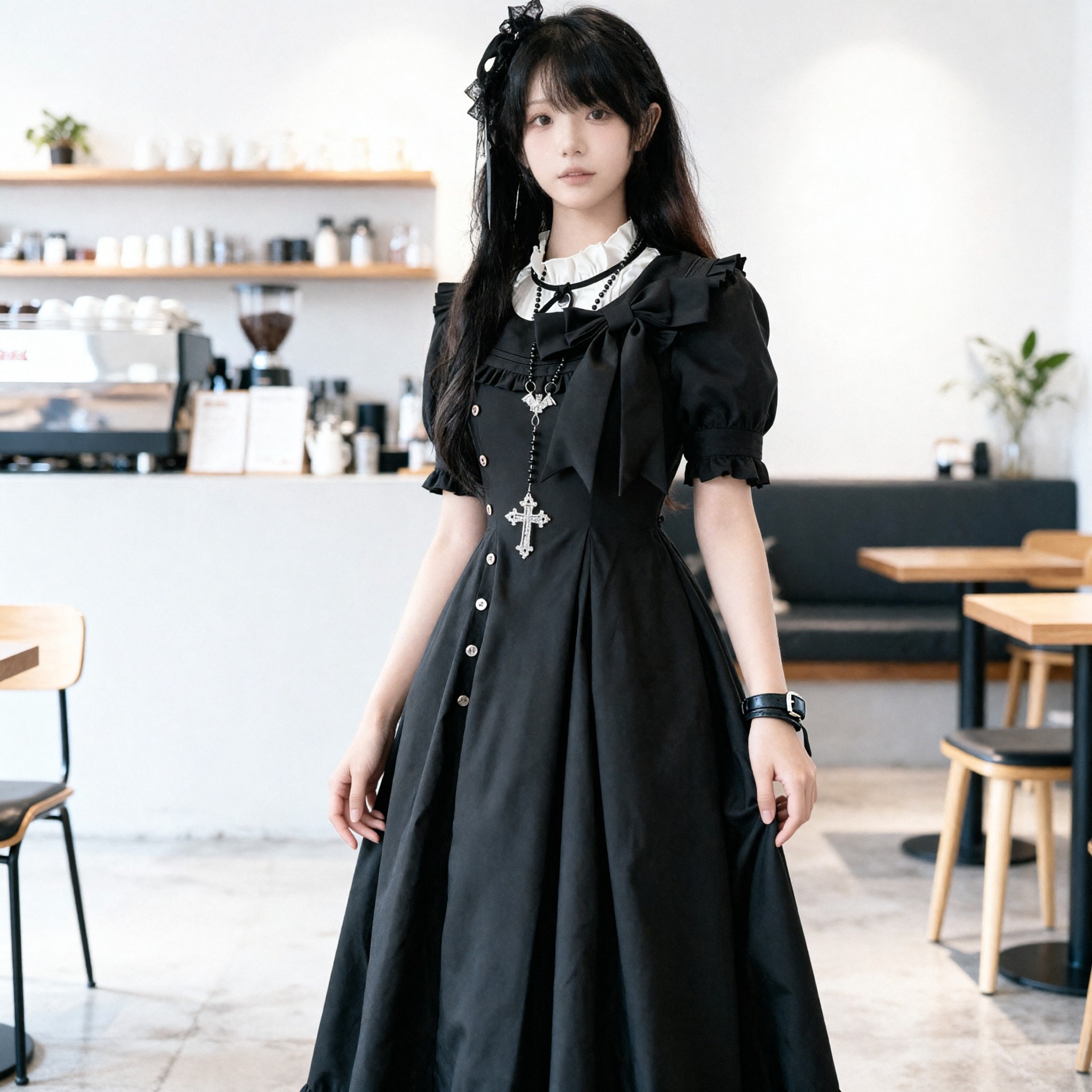 夏季短裙气质度假绝美洛丽塔长裙收腰显瘦lolita链接连衣裙子女
