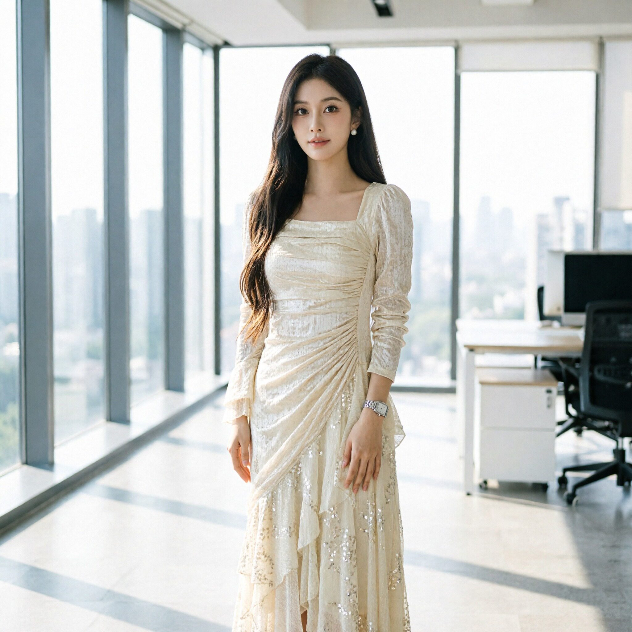 加绒优质精品加厚有里布新款秋冬季法式绝美蕾丝连衣裙女D4087