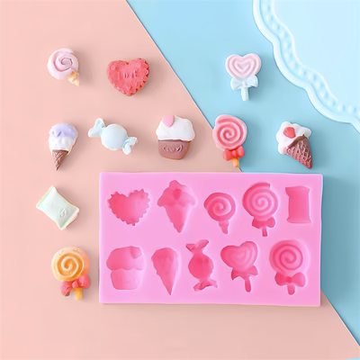 糖果模具硅胶棒棒糖爱心冰激凌巧克力翻糖蛋糕小装饰插牌烘焙工具
