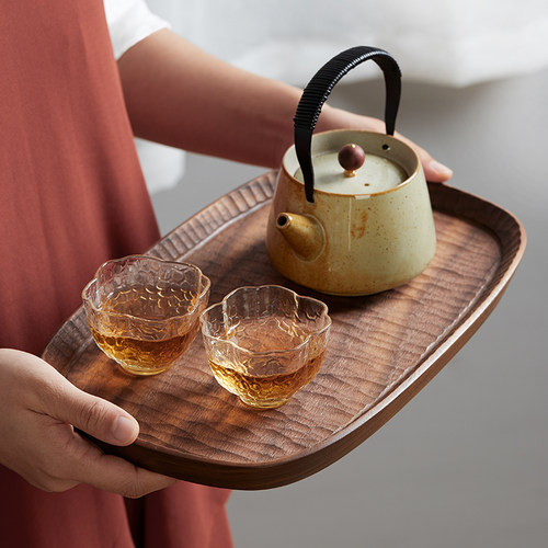 整块黑胡桃木茶盘托盘