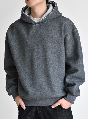 【双拼色】重磅900G空气层连帽卫衣男cleanfit秋冬厚款宽松套头衫