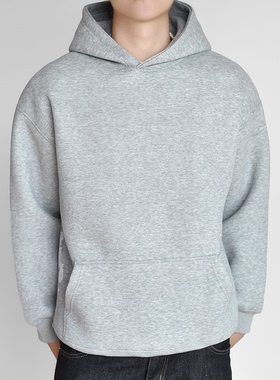 【帽子很挺括】重磅800G厚款连帽卫衣男秋冬加绒帽衫cleanfit套头