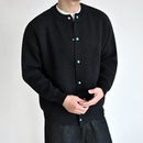 定織高級感開衫 毛衣男粗針混紡針織外套重磅秋冬厚款 綠寶石