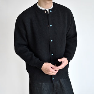 毛衣男粗针混纺针织外套重磅秋冬厚款 定织高级感开衫 绿宝石