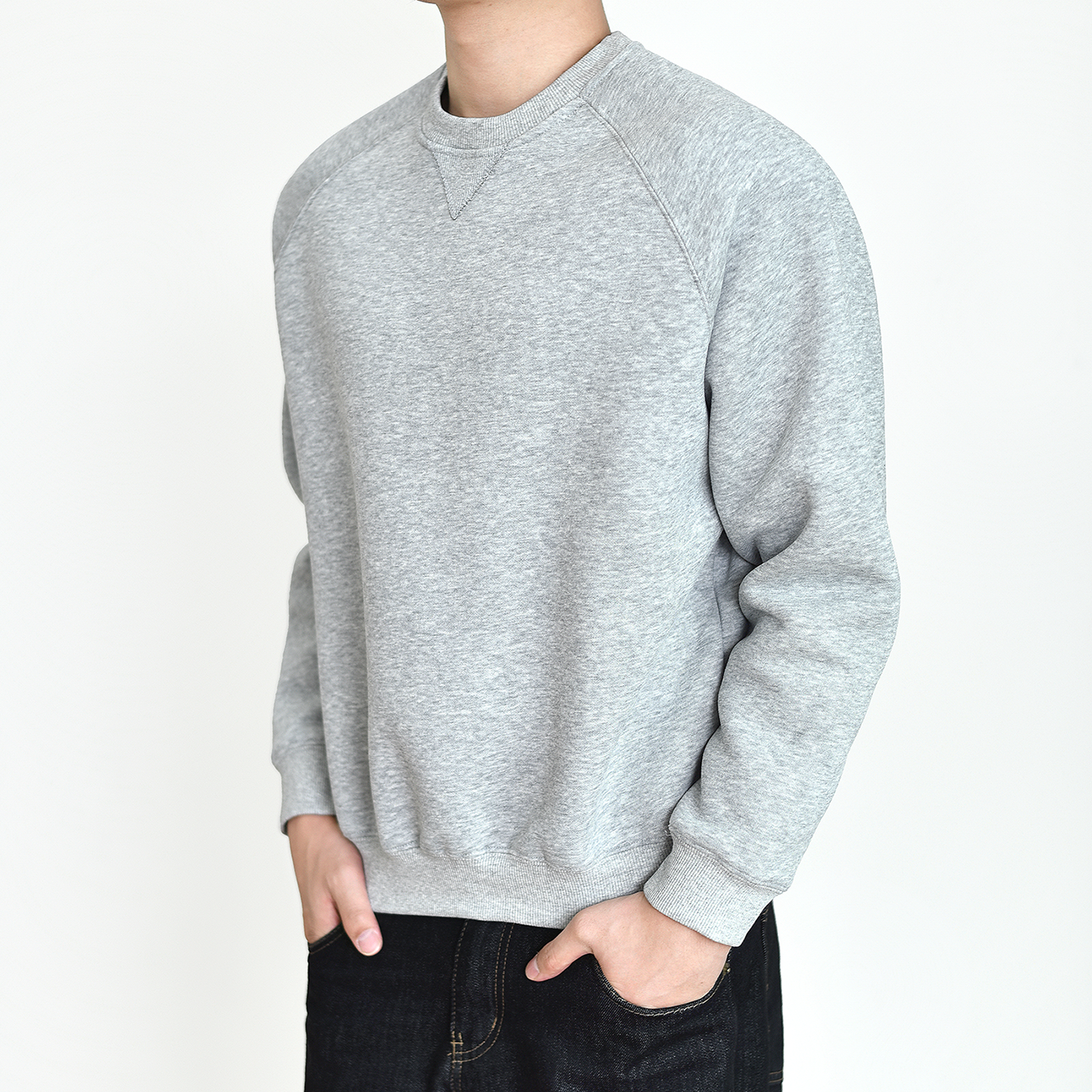 【倒三角】重磅500G圆领卫衣男