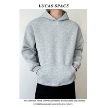 【帽子很挺】重磅800g厚款连帽卫衣男cleanfit短2025秋冬加绒帽衫