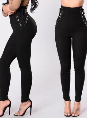 Side straps waist and hip sports casual pants收腰提臀休闲裤