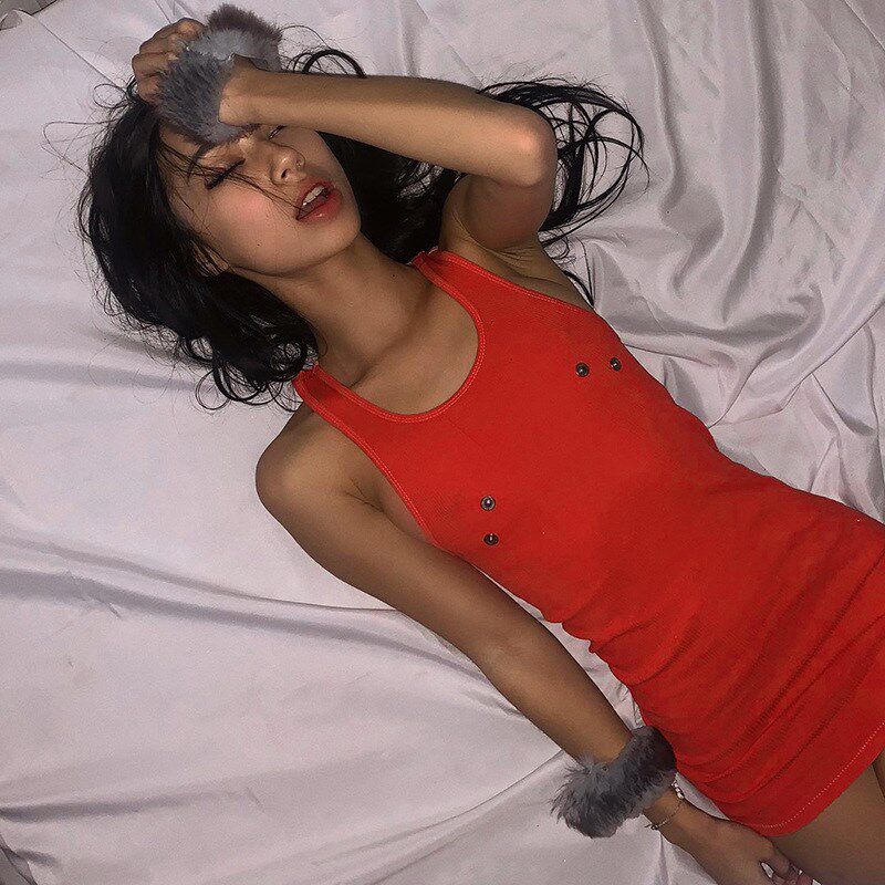 women's sleeveless slim fit hip package hip dress无袖包