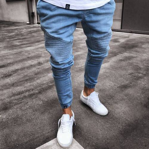 2020 new men casual denim trousers male fashion ripped jeans