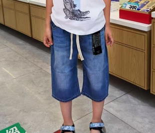 儿童牛仔男童夏季薄款七分裤过膝中裤中小童休闲裤宝宝裤童装夏季