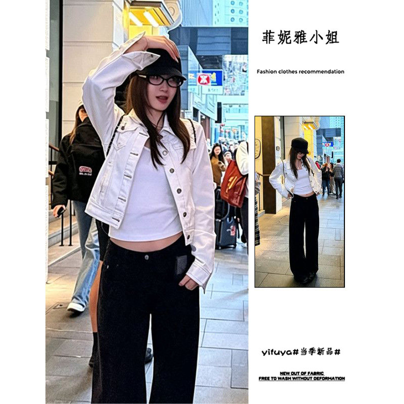 韩系高级感白色牛仔外套女2026春秋新款宽松显瘦百搭工装上衣夹克