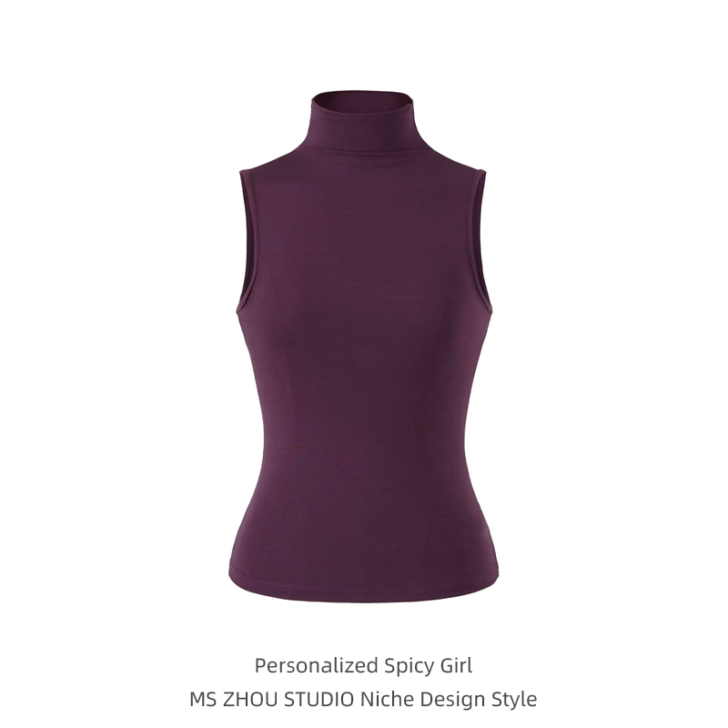 辣妹天丝半高领无袖背心女春夏新款修身显瘦紧身内搭打底衫上衣,女装/女士精品,背心吊带,淘宝优惠券,粉丝福利购,淘宝优惠卷