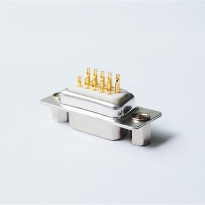 DSUB 9PIN焊线连接器 实芯镀金车针工业DB9串口公母接头 双排9芯