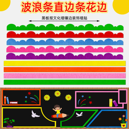 小学幼儿园教室黑板报装饰材料班级文化墙边框花边条墙贴布置神器
