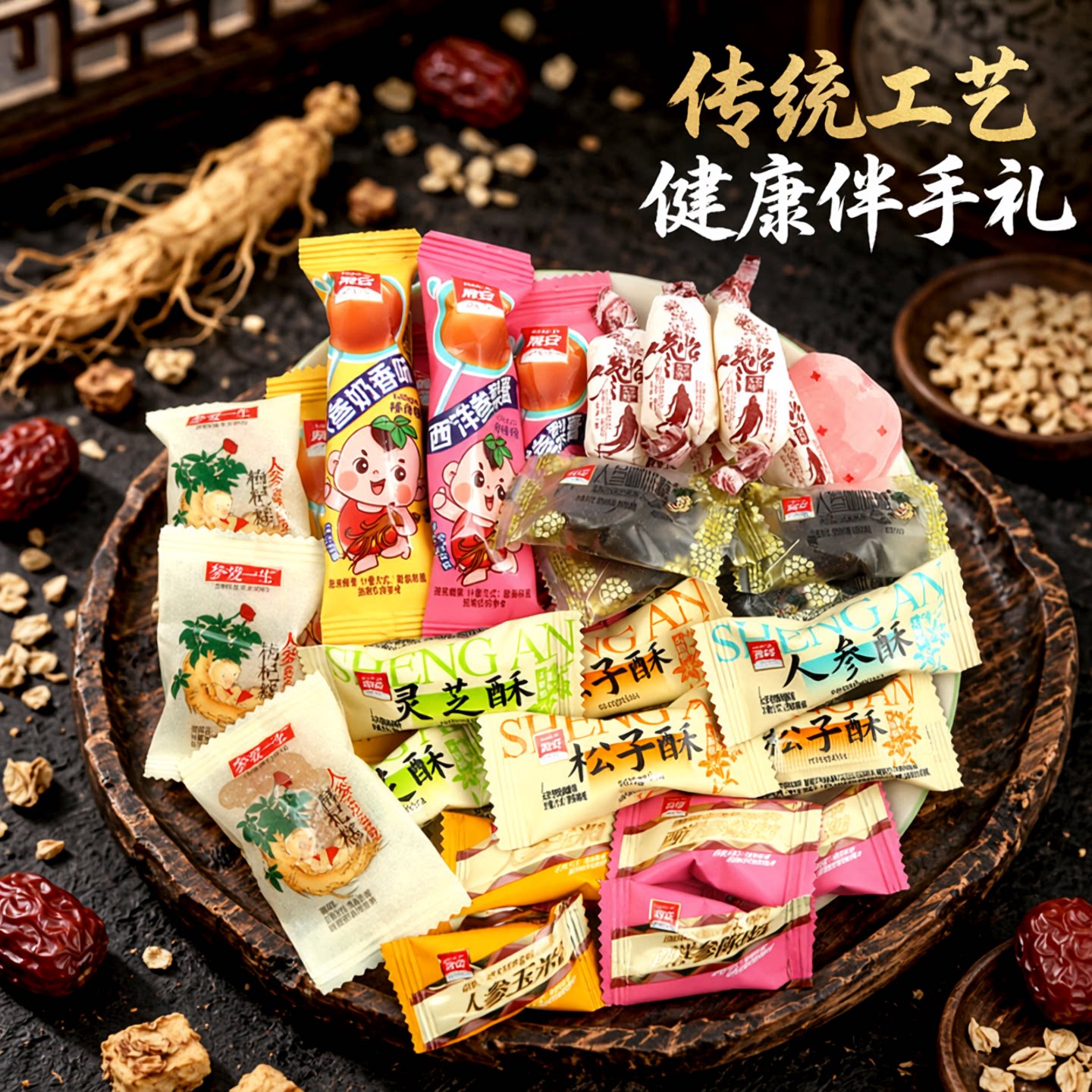 人参酥糖正品糖果零食结婚礼软糖咖啡糖奶糖棒棒喜糖新年货招待糖