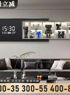 Kaws暴力熊客厅装饰画画数显电子钟表挂钟挂画画沙发背景墙面叠加