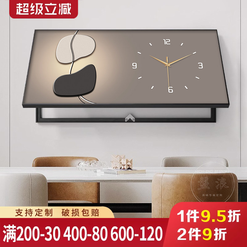 石来运转电表箱装饰画带钟表大尺寸配电箱网络盒电线箱遮挡画横款