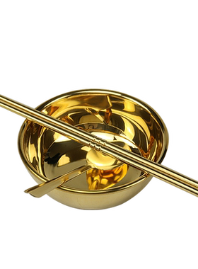 铜之心加厚摆件供佛金饭碗