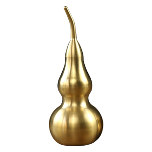 招财小铜葫芦摆件黄铜开口风水客厅办公室中式家居装饰桌面手把件