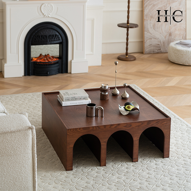 小户型茶几层架复古实木