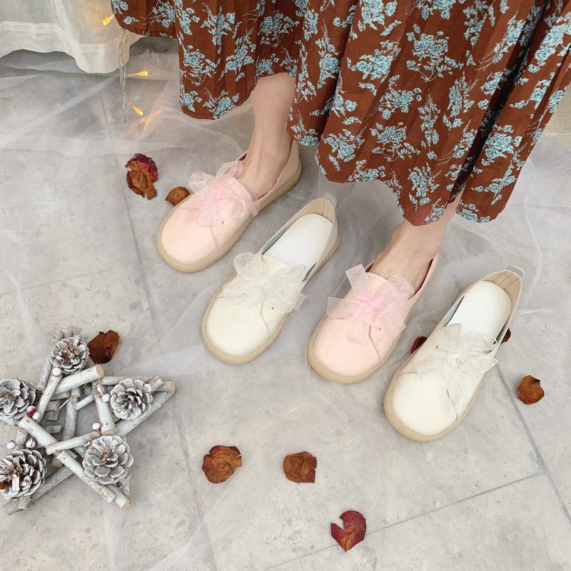 淑女鞋平底适合搭配长裙子穿的鞋子秋季网红仙女森单鞋女2019夏款