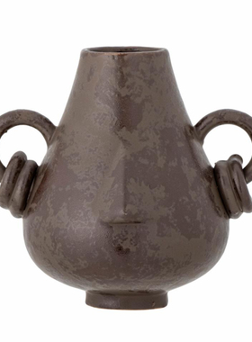 FQR LIVING丹麦Bloomingville Tarun Deco手工陶器暖色个性花瓶