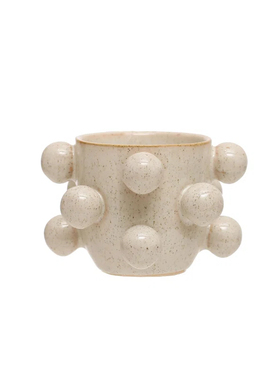 FQR LIVING JOSS MAIN Pinchus设计师款陶器反应釉带有球体花盆