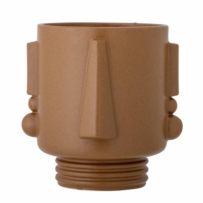 FQR LIVING丹麦Bloomingville Guxim 手工花瓶 花盆, 棕色, 炻器