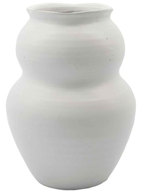 丹麦House Doctor 的 Juno花瓶手工粘土造型花瓶白色北欧插花摆件