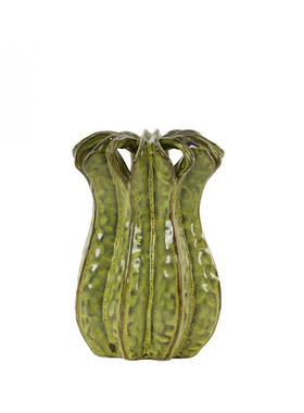 FQRLIVING LIGHTLIVING设计师手工制作绿色渐变陶器造型八孔花瓶