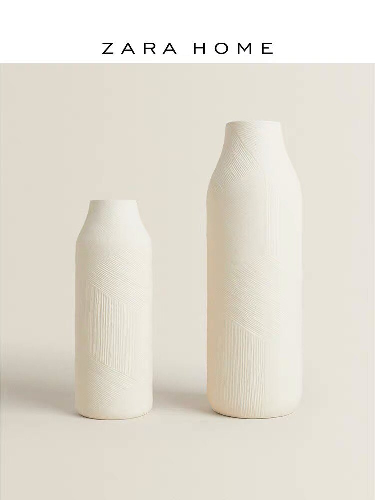 Zara Home 粗糙纹理陶瓷花瓶家居装饰插花干花摆件