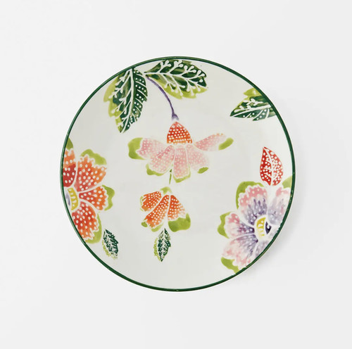 FQR LIVING英国Easton手工制作绘画花卉图案伊斯顿陶瓷餐盘甜品盘