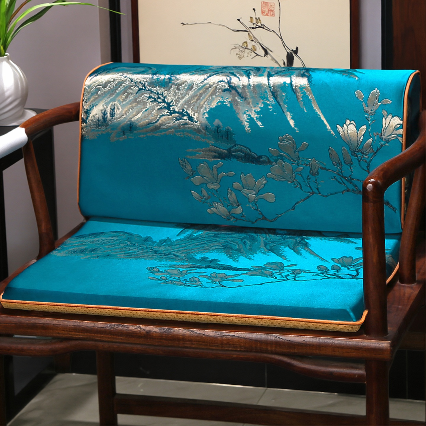 中式红木沙发椅子坐垫护腰腰垫套装古典实木沙发垫圈椅餐椅茶防滑