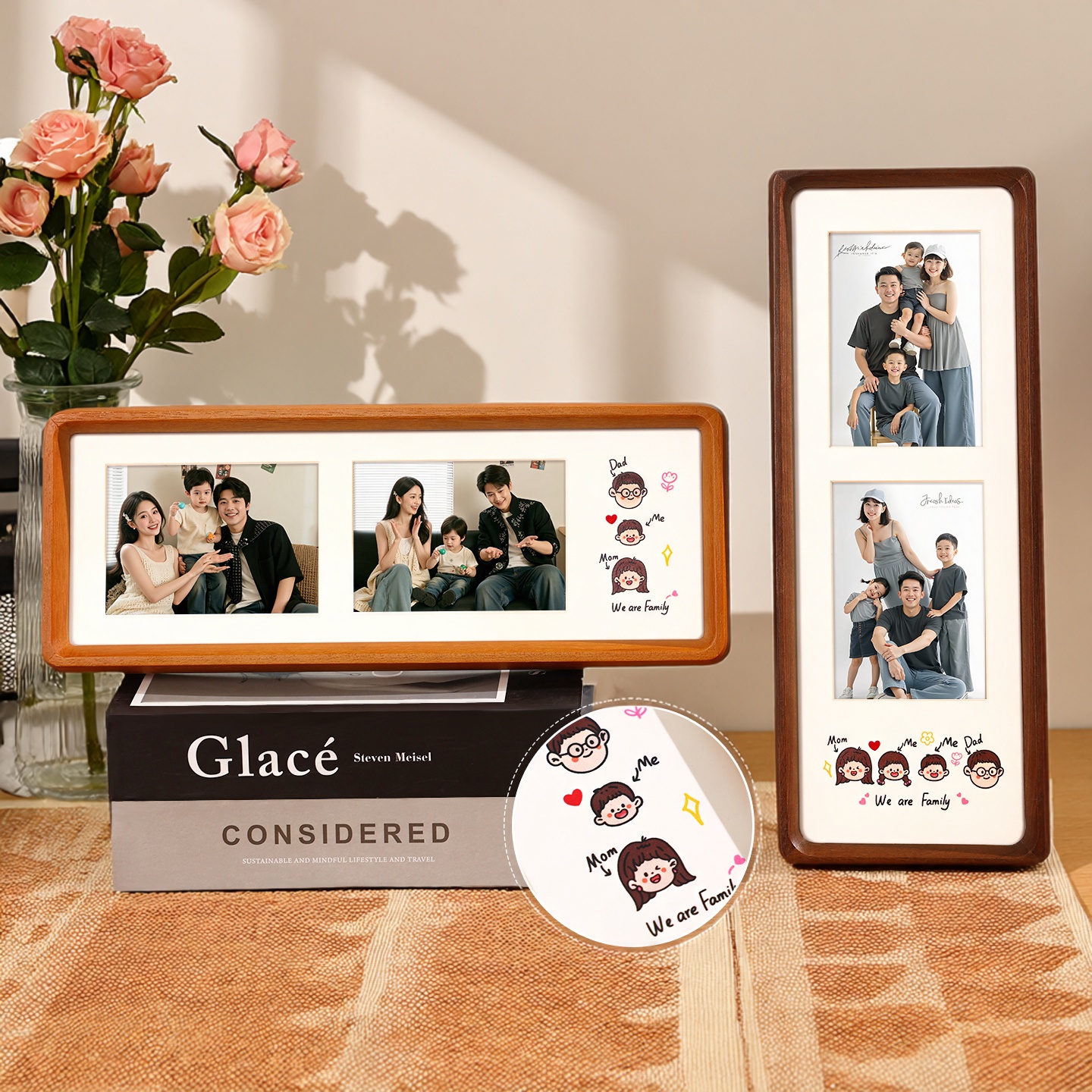 亲子定制相框实木摆台