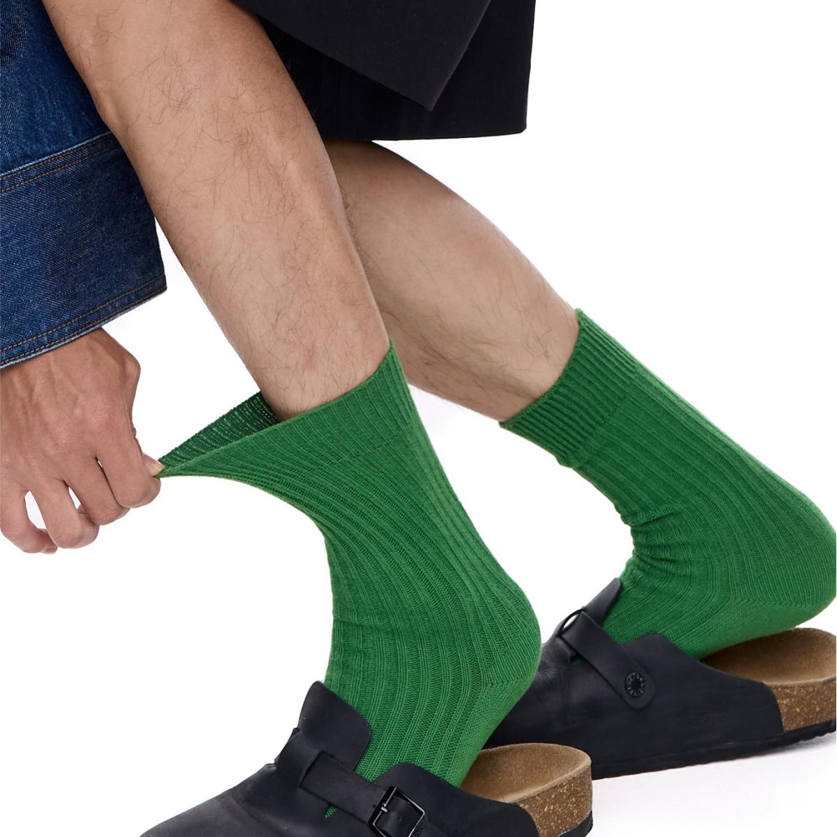 透气男女精梳棉百搭袜子竖条纹